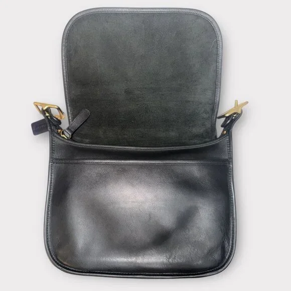 VTG Coach Patricia Legacy Bag 9951 Black Leather Brass Convertible Y2K USA + Tag - Picture 9 of 15